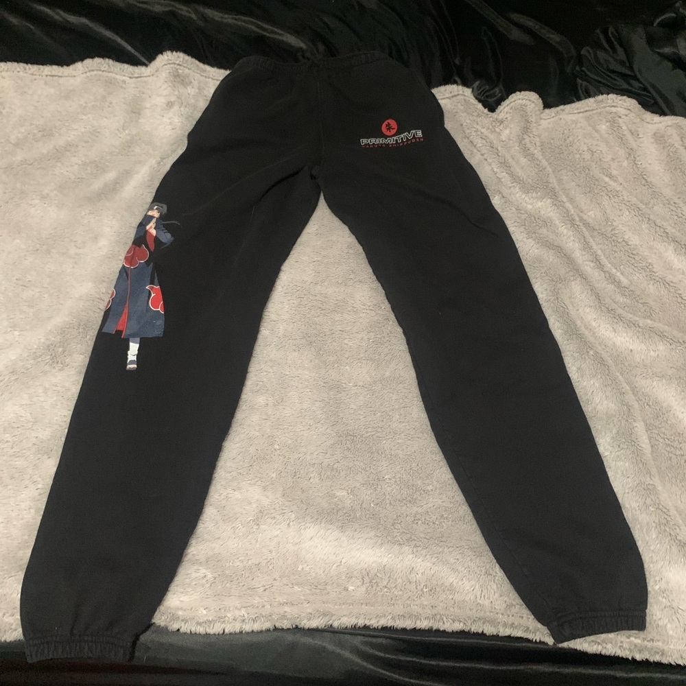 Primitive Black Sweatpants with Red and White Accents